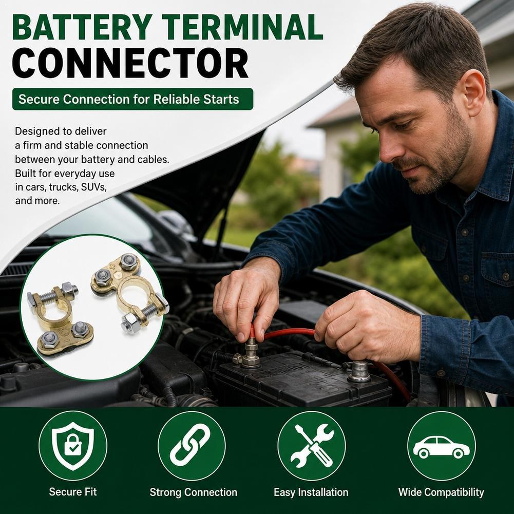 Battery Terminal Clamps Quick Release Brass - 1 paar accuklemmen, verbindingsstukken en klemmen