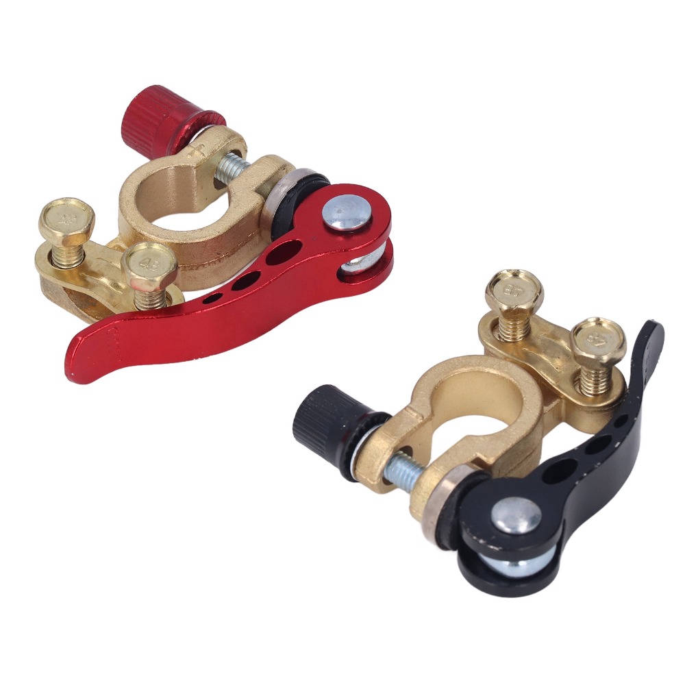 Battery Terminal Clamps Quick Release Brass - 2 stuks snelkoppelingsconnector voor autobatterij, met