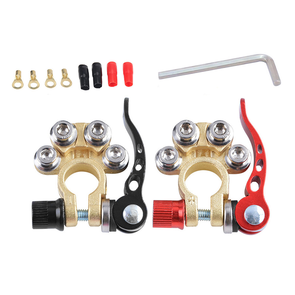 Battery Terminal Clamps Quick Release Brass - 12V Snelkoppeling Auto Accu Klemmen Koperen