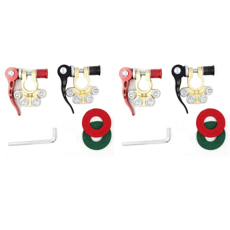 Battery Terminal Clamps Quick Release Brass - 2X 12V 24V Batterij Terminals Klemmen