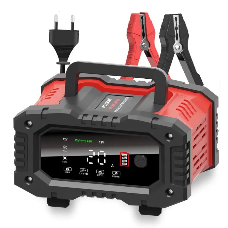 Smart Car Battery Charger 12V 24V 20A - 20A/10A Auto Motorfiets Batterij Oplader 12V/24V