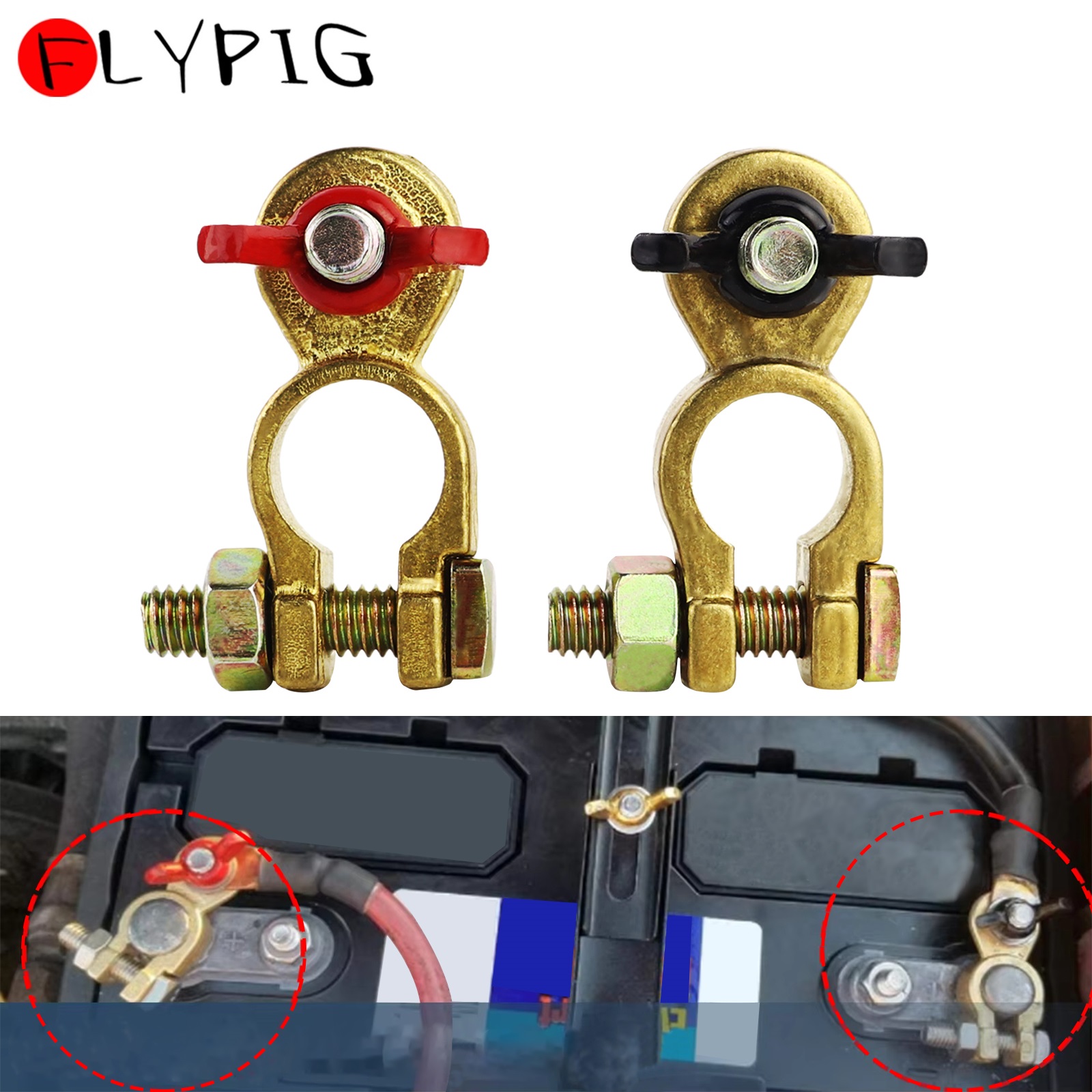 Battery Terminal Clamps Quick Release Brass - Auto-accuterminalklemmen Connector Batterijklem Auto Quick Release