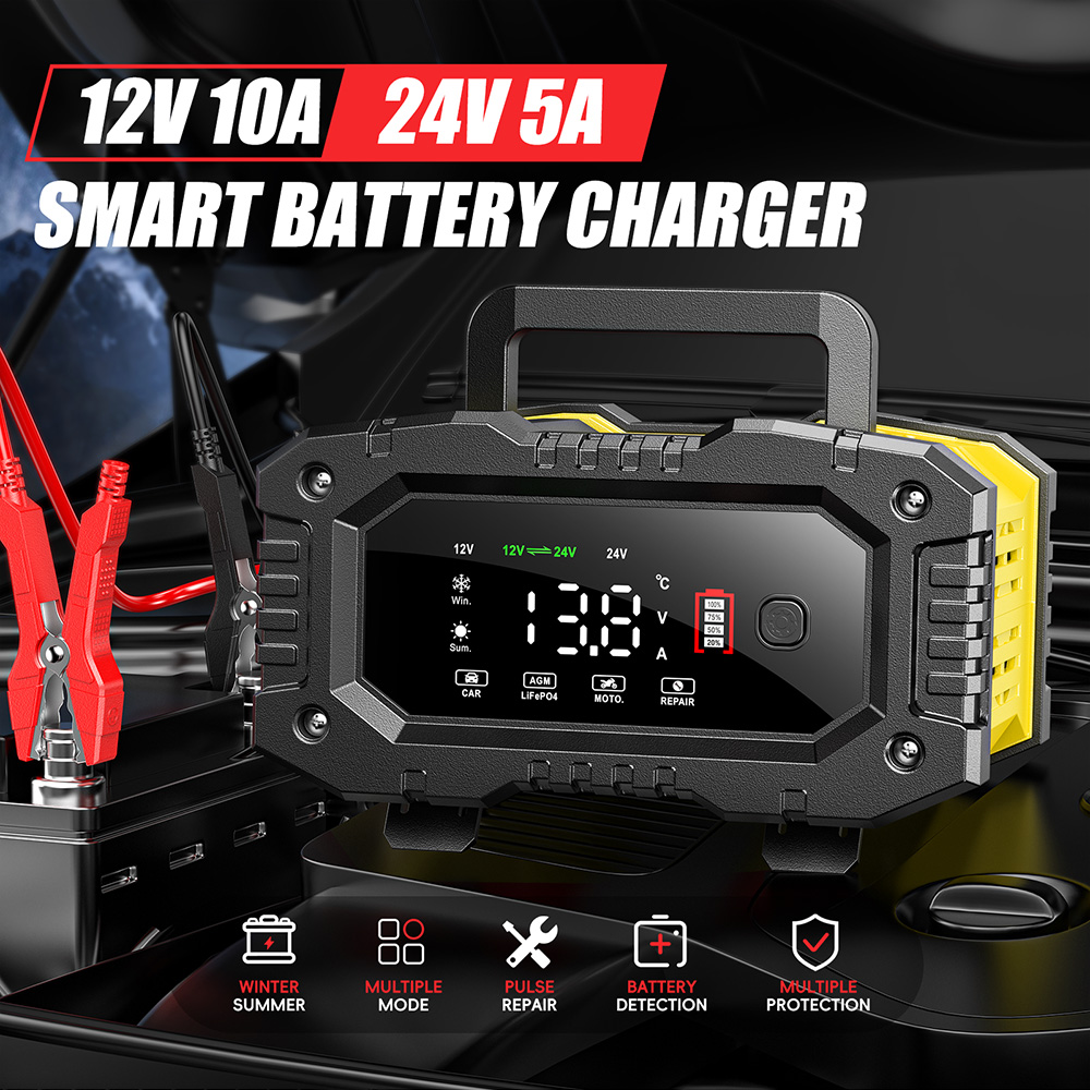 FOXSUR 12V 24V Auto Motor Vrac - Lifepo4 Battery Charger Smart Automatic recensie en prijs
