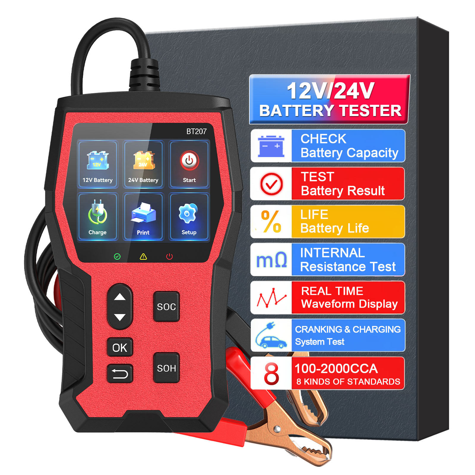 Auto-accutester 12-24V, 100-20 - Car Battery Load Tester Digital Cranking recensie en prijs