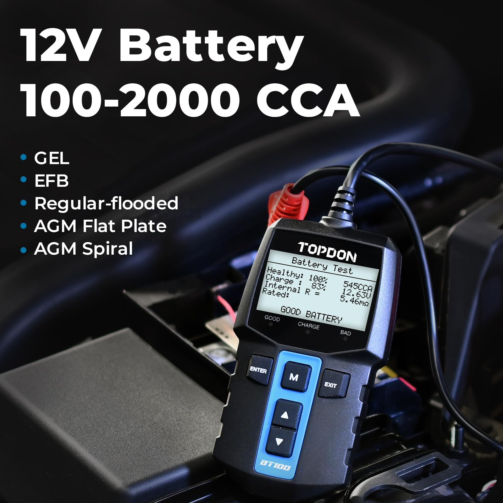 TOPDON BT100 12V Digitale Accu - Car Battery Load Tester Digital Cranking recensie en prijs