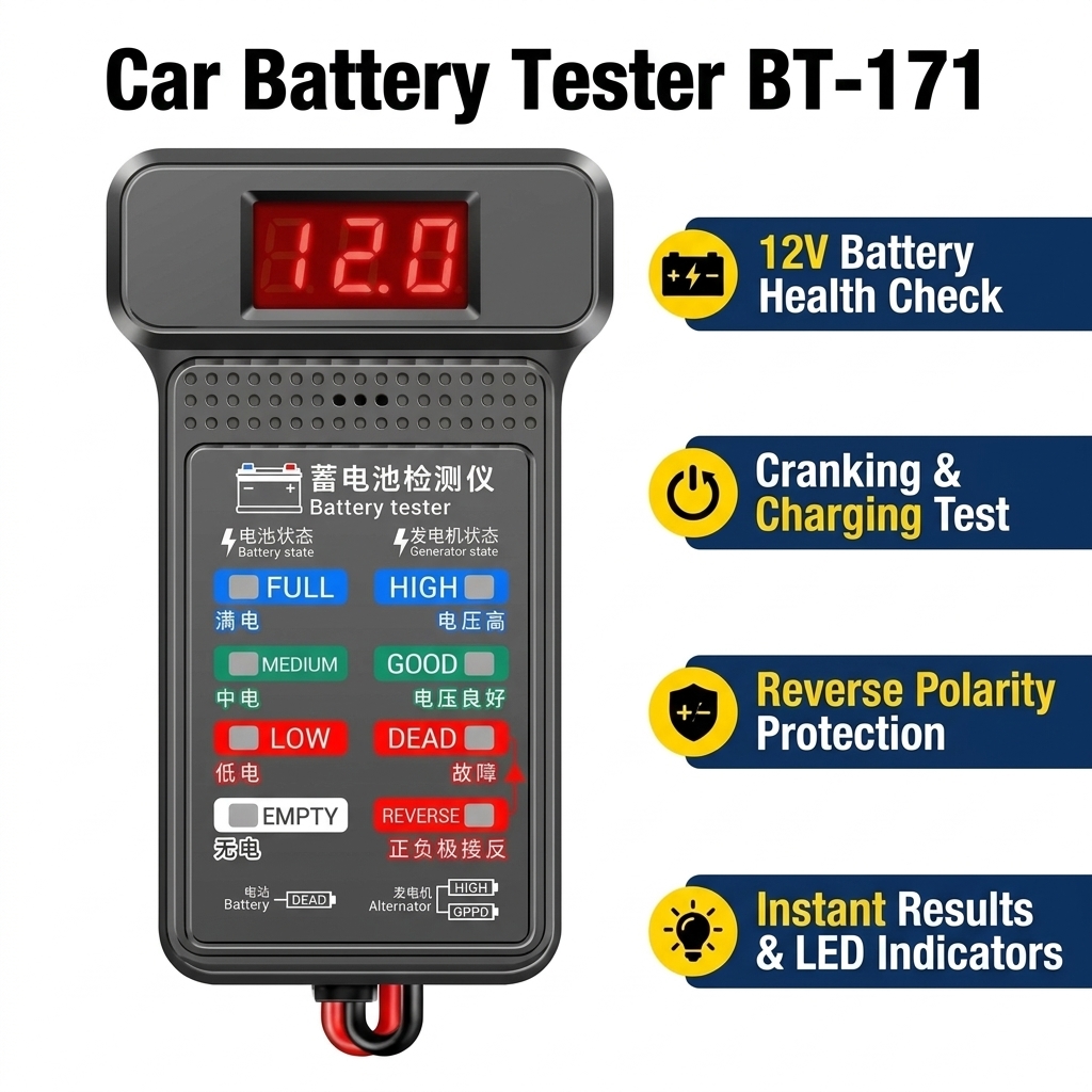 12V Autoaccu Tester Digitale A - Car Battery Load Tester Digital Cranking recensie en prijs