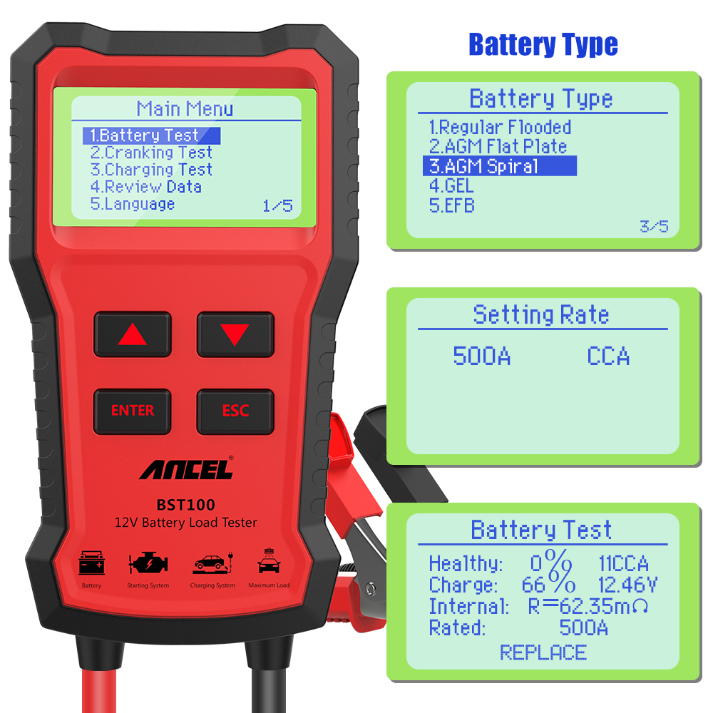HOT ANCEL BST100 Autoaccu Test - Car Battery Load Tester Digital Cranking recensie en prijs