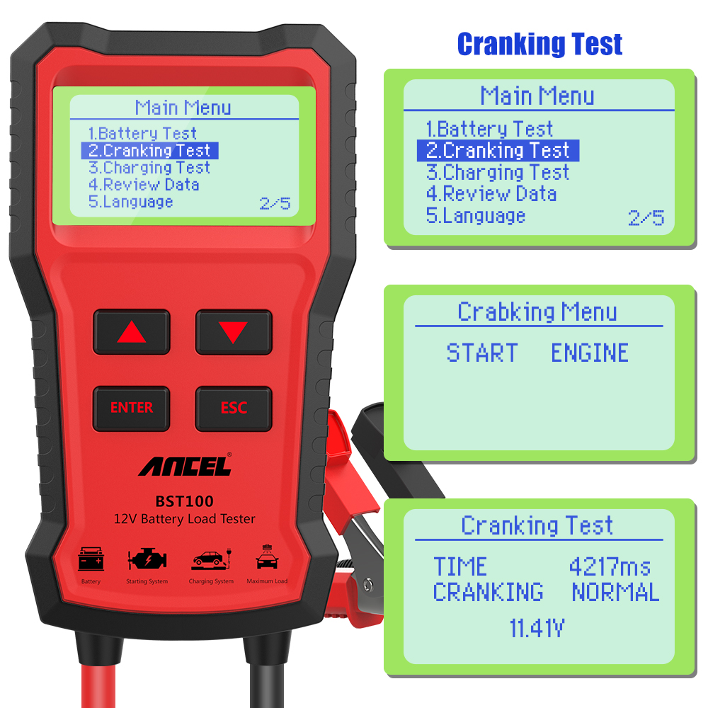 HOT ANCEL BST100 Autoaccu Test - Car Battery Load Tester Digital Cranking recensie en prijs