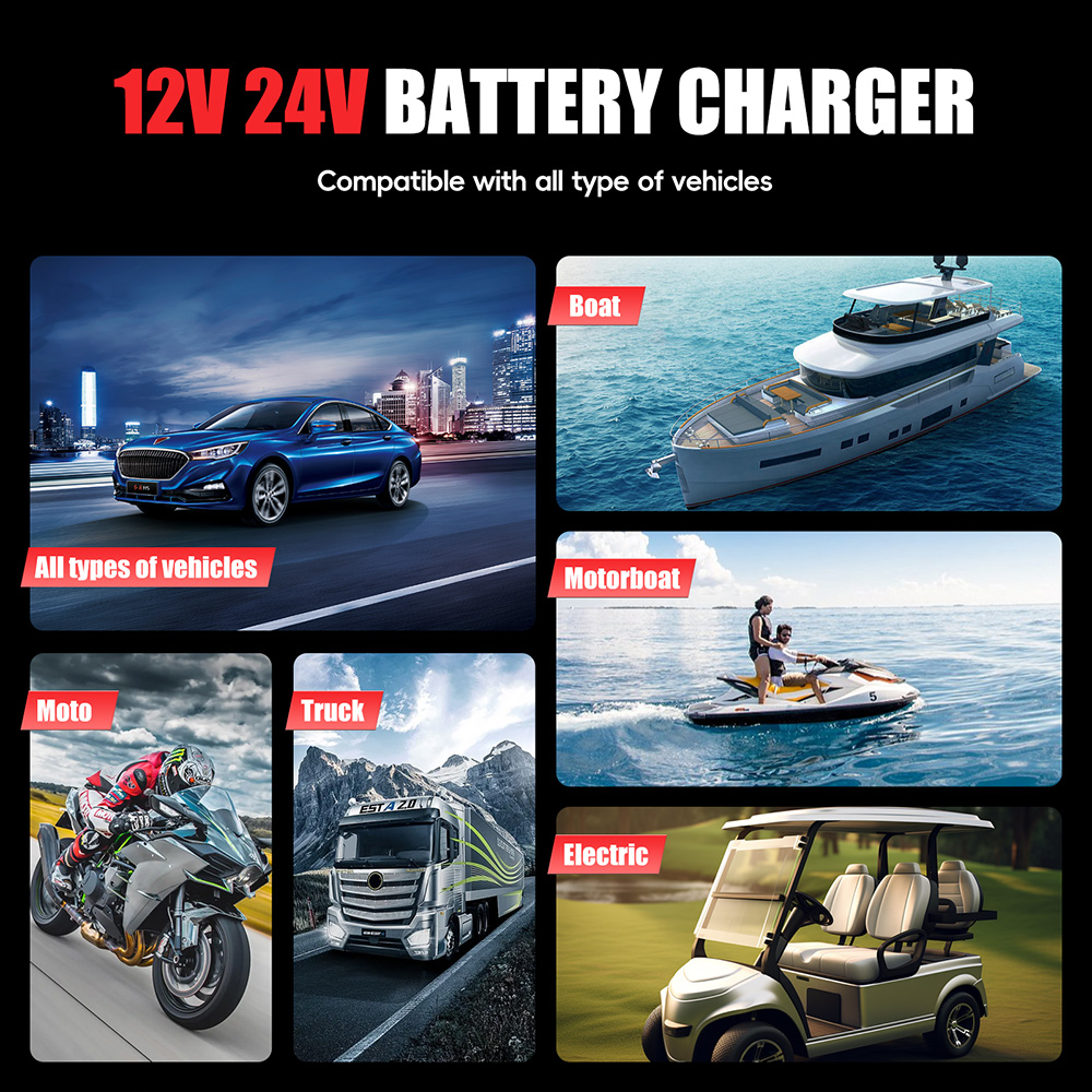FOXSUR 12V/20A 24V/10A Slimme  - Smart Car Battery Charger 12V 24V 20A recensie en prijs
