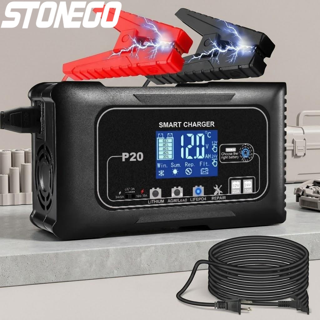 12V 24V 20A Slimme Batterijlad - Smart Car Battery Charger 12V 24V 20A recensie en prijs