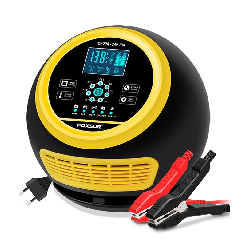 Super Sale FOXSUR 20A/12V 10A/ - Smart Car Battery Charger 12V 24V 20A recensie en prijs