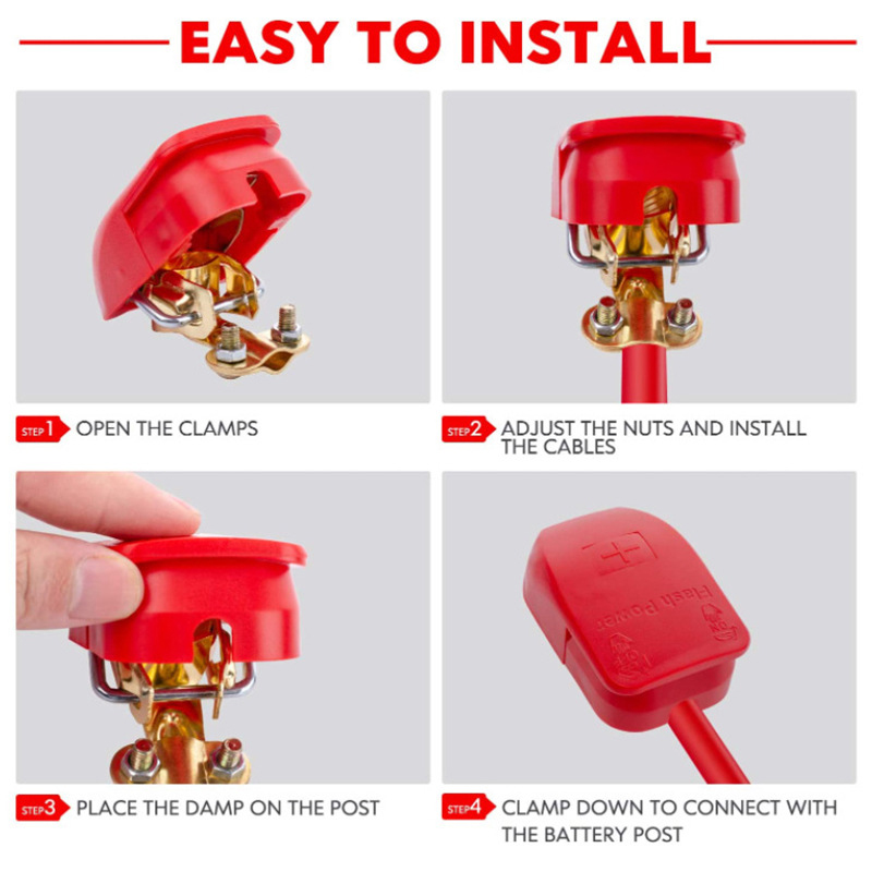 1 paar auto-accuklemmen, snelk - Battery Terminal Clamps Quick Release Brass recensie en prijs