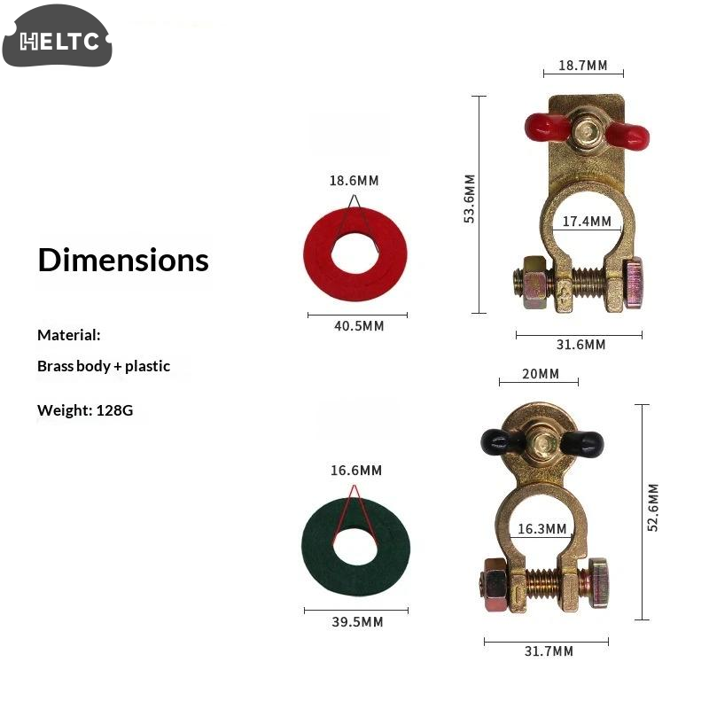 1 set massief messing klemmen  - Battery Terminal Clamps Quick Release Brass recensie en prijs