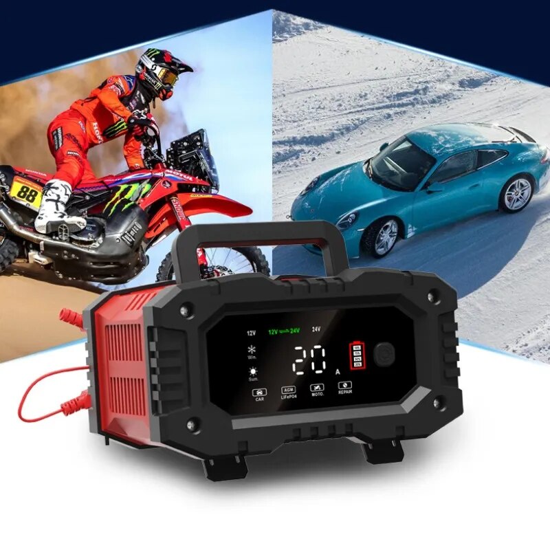 20A/10A Auto Motorfiets Batter - Smart Car Battery Charger 12V 24V 20A recensie en prijs