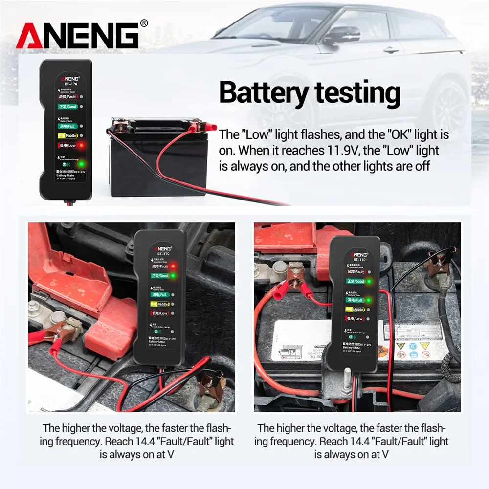 ANENG BT-170 12V Auto- en moto - Alternator Tester Digital Diagnostic Tool recensie en prijs