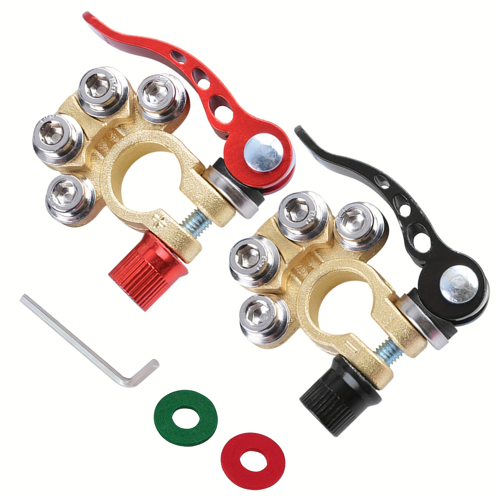 1 set positieve en negatieve a - Battery Terminal Clamps Quick Release Brass recensie en prijs