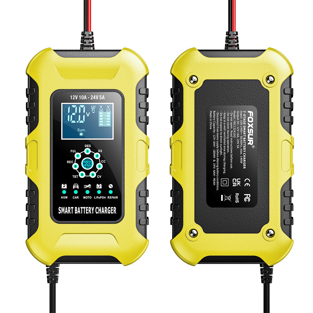 FOXSUR Auto-acculaders 12V/10A - Car Battery Trickle Charger Maintainer 5A recensie en prijs