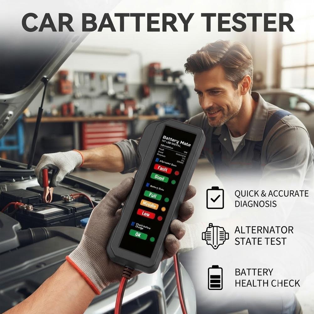 Auto-accu-tester 12V Digitale  - Alternator Tester Digital Diagnostic Tool recensie en prijs